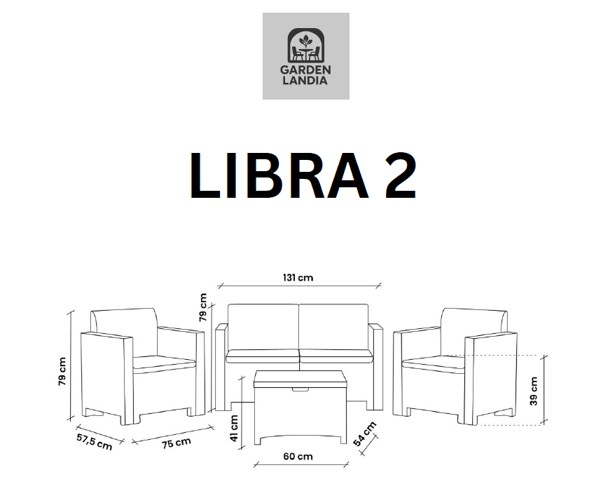 Vrtni set LIBRA 2 Antracit